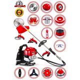 stanrayf Alman 20Hp X-STİL 14 Parça Arazi Seti Turbo Soğutmalı Sırt Tipi Benzinli Motorlu Tırpan Ot Çalı Çim Biçme Makinası