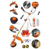 Stanrayf Alman 20Hpxc Yan Tip Benzinli Motorlu Tırpan Ot Çalı Çim Biçme Makinesi Tırpanı Canavar Baslık Yedek Misina Yağ