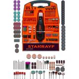 Stanrayf Alman 340 Parça 3500 W Devir Ayarlı Şeffaf Taşıma Çantalı Hobi Kalıpçı Taşlama Gravür Makinesi Seti