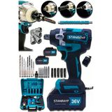 Stanrayf Alman 36 V 560Nm Çelik Şanzıman Bl Kömürsüz Motor 1/2 Somun Sökme Sıkma Makinesi Bijon Sökme Torklu Matkap