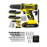 stanrayf Alman 58 V 8 Ah Metal Dişli Şanzıman Çift Akülü Şarjlı Vidalama Matkap 24 Prc Set