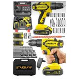 stanrayf Alman 58 W 10ah Germany Lion Otomatik Çelik Şanzman Çift Akülü Şarjlı Matkap 27 Pcs Uç Set