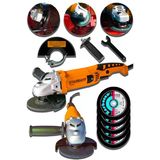 Stanrayf Alman 6200 W Metal Şanzuman Bakır Sargılı Avuç Içi Taşlama Demir Metal Kesme Makinesi Sprel 125 Mm