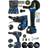 Stanrayf Alman 798 V 30 Ah Kömürüsüz Motor Şarjlı 3Lü Set Kırıcı Delici Hilti Somun Sıkma Taşlama
