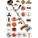 Stanrayf Alman Amg Seri 20Hp 18 Parça Setli Yan Tipi Benzinli Tırpan Toprak Eşeleme Toprak Çapalama Ot Çalı Çim Biçme