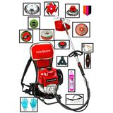 Stanrayf Alman Mg750 H-Tech Çelik Piston Turbolu 14 Parça Sırt Tipi Benzinli Ot Çalı Çim Biçme Makinası Tırpan