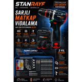 stanrayf Alman MG98 BL Kömürsüz Motor Çift Akülü Bakır Sargılı Darbeli Vidalama Şarjlı Matkap Full Setli Tam Prof