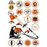 stanrayf Alman STL953 Seri Çelik Piston 14 Parça Benzinli Sırt Tipi Tırpan Çim Ot Çalı Biçme Makinesi Tırpanı