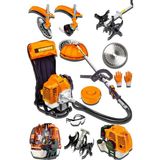Stanrayf ALMAN16 Hp Çelik Şanzıman Çelik Dişli Sırt Tipi Bnezinli Ot Çalı Çim Biçme Tırpan + Çapalama