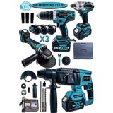 stanrayf Brushless 4 Lü Set 598 Vf 25 Ah 3 X Akü Kırıcı Delici Bijon Somun Sıkma Sökme Taşlama Darbeli Matkap