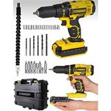Stanrayf Germany Lion Otomatik Çelik Şanzman 58 W 6AH Çift Aklü Darbeli Şarjlı Matkap 27 Pcs Uç Set - AKÜLÜ VİDALAMA