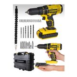 stanrayf Germany Lion Otomatik Çelik Şanzman 58 W 6ah Çift Aklü Darbeli Şarjlı Matkap 27 Pcs Uç Set