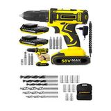 Stanrayf Germany X-Torq 58 V 10 Ah Çift Metal Şanzıman Çift Akülü Vidalama Şarjlı Matkap 27 Parça Set