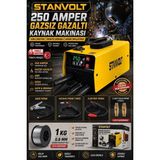 Stanvolt 250 Amper Gazsız Gazaltı Kaynak Makinası Mıg/mma Inverter Kaynak Makinesi 220V Yerli Üretim 1 kg 0.8