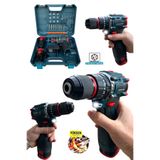 STANVOLT Kömürsüz Darbeli Şarjlı Matkap Lion Armut Batarya Metal Şanzıman Çift Akülü Vidalama Setli