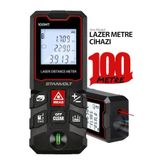 STANVOLT Yüksek Hassasiyet 100 Metre Lazer Metre Ölçer LCD Dijital Ekran Su Terazili Lazermetre