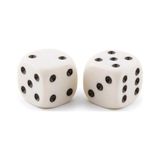 Star 16X16 mm Okey Zarı Seti (2 Adet) – Beyaz Plastik, Net Siyah Noktalı Standart Boyut Okey & Oyun Zarları – Dayanıklı ve Pürüzsüz Yüzey - (DipCamo)Charcoal-White