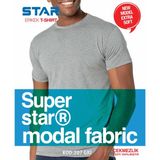 Star 3 Lü Erkek Modal Sıfır Yaka Kısakol Basic T-Shirt - Gri