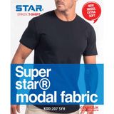 Star 3 Lü Erkek Modal Sıfır Yaka Kısakol Basic T-Shirt - Siyah - 3XL