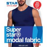 Star 3 Lü Erkek Modal Sıfır Yaka Sıfırkol T-Shirt - Lacivert