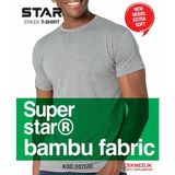 Star 3 Lü Erkek Organik Bambu Kısakol Sıfır Yaka Basic T-Shirt - Gri - XL