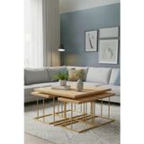 Star 5 li Gold Ceviz Yavrulu 4+1 Kare Orta Sehpa