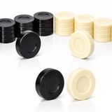 Star Akrilik Tavla Pulu 36 mm – 8 mm Kalınlık | Siyah & Krem | Büyük Boy Tavlalar İçin Uyumlu | Dayanıklı & Çizilmez Premium Tavla Pulları