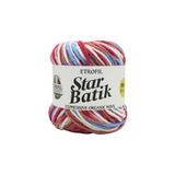 Star Batik Örgü İpi Fuşya Beyaz Mavi Gül Kurusu%75 Premium Akrilik%25 Organik Merino Yün 100g 110m (T066)