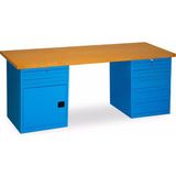 Star Çelik Atölye Çalışma Tezgahı-7 Çekmeceli-Kapaklı Dolaplı-2130 mm-h:800 mm