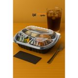 star cup Starcup 3 Göz Mikrodalga Tepsi - 50 Adet Gıda Ambalaj Yemek Fast Food Restorant Cafe Makarna