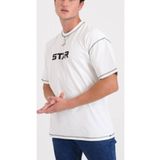 Star ERKEK BEYAZ OVERSİZE DİKİŞ DETAYLI T-SHİRT