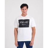 Star Erkek Beyaz Oversize Star Lab Baskılı T-Shirt - M