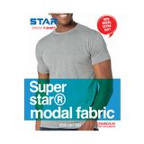 Star ERKEK GRİ MODAL SIFIR YAKA KISAKOL T-SHİRT
