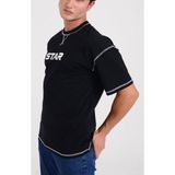Star Erkek Oversize Dikiş Detaylı T-Shirt - Siyah - M