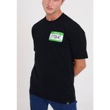 Star Erkek Siyah Oversize Hello Star Baskılı T-Shirt - M