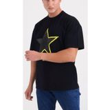 Star ERKEK SİYAH OVERSİZE YILDIZ BASKILI T-SHİRT