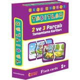 Star Global Eğitici Öğretici 2 ve 3 Parçalı Puzzle Taşıtları Tamamlama ve Tanıma Öğrenme Kartları