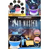 Star Gökyüzü Projeksiyon Dönen Gece Işığı Yıldızlı Tavan Ledi Yansıtma Projektör Masa Lambası - Mavi