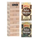 Star Hece 54 Parça Jenga,denge Oyunu Ve Anlat Bakalım Tabu Seri 1 2 Kartları