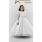 Star Kids Kız Çocuk Beyaz Prenses Elbise, Kız Çocuk Doğum Günü Elbise,Kız Çocuk Mezuniyet Elbisesi