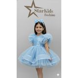 Star Kids Kız Çoçuk Mavi Payetli Tütü Elbise, Kız Çocuk Parti Elbisesi