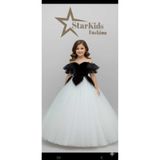 Star Kids Kız Çoçuk Siyah Beyaz Prenses Elbise, Kız Çoçuk Parti Elbise