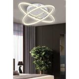Star Krom 2li Kumandalı ve Dimerli (Beyaz, Sarı, Gün Işığı) Ledli Salon Mutfak Oda Oturma Odası Hol Ledli Plafonyer Avize SB-LD-502