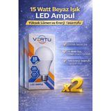 Star Light LED Ampul 15 Watt Beyaz Işık 6500K Yüksek Lümen E27 Duy Enerji Tasarruflu 2 Adet