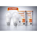 Star Light Volemi VM-10S Sensörlü LED Ampul 10W 2000 Lümen E27 Duy 50000 Saat Ömür Enerji Tasarruflu Beyaz Işık 2 Adet