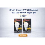Star Light Zmax Energy 9W LED Ampul E27 Duy 6500K Beyaz Işık 720 Lümen 60W Eşdeğer Enerji Tasarruflu 2 Adet
