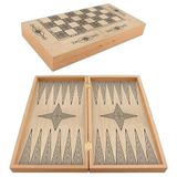 Star Marmara Yakma Ahşap Tavla – 12 mm MDF Kasa, Parlak Selefon Kaplama, 36 mm Krem & Siyah Tavla Pulları, 9 mm Zar – Dayanıklı, Şık ve Tasarım