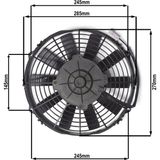 Star Motor Company 10 Inç 120 Wat 12 Volt Emici Axiel Fan