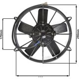 Star Motor Company 11 Inç 170 Wat 12 Volt Emici ( 5 Kanat ) Axiel Fan