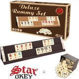 Star Okey Koyu Renk Deluxe Ahşap Okey Takımı Okey Seti 43 cm Parça Sayısı 72